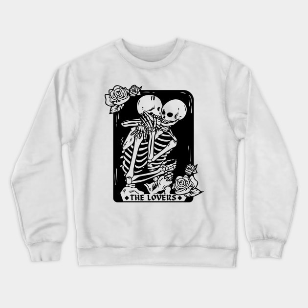 The Lovers Tarot Card Skeletons Crewneck Sweatshirt by soulfulprintss8